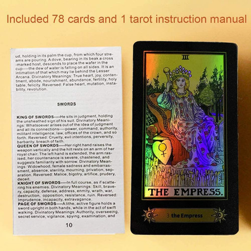 Tarot Versión Holográfica Láser 78pcs + Manual