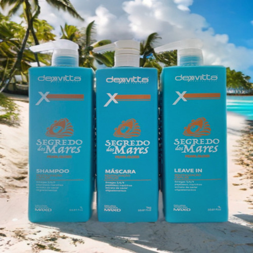 Kit Shampoo + Mask + Leav-in Segredo Dos Mares Dexvitta