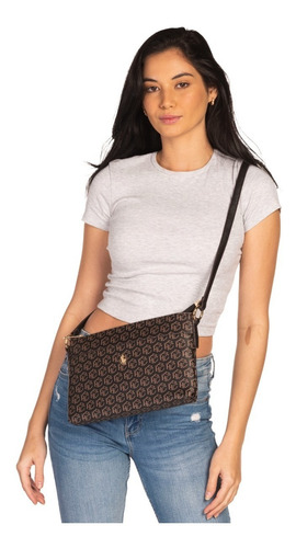 Imagen 10 de 10 de Crossbody Hpc Polo Estampada Con Iniciales De La Marca