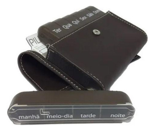 Porta Comprimidos Pilbox Liberty Semanal cor chocolate