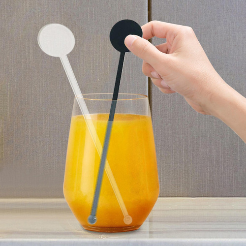 4 X 100 Agitadores De Café, Paletas Para Mezclar, Negro