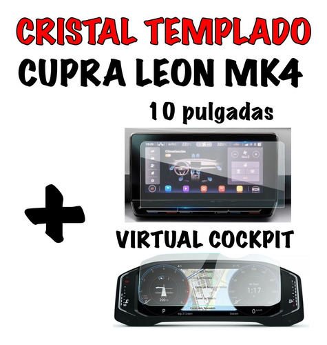 Protector Cristal Templado Cupra Leon Mk4 Virtual+ 10 PuLG