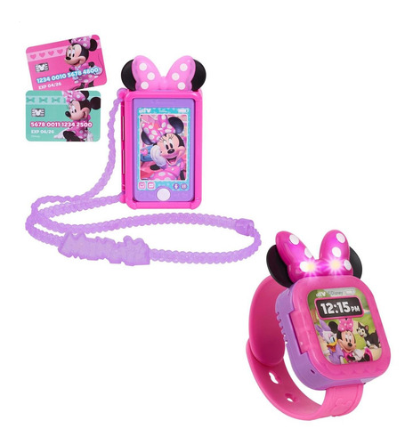 Pack De 2 Juguetes Para Niña, Reloj Y Teléfono Minnie Disney
