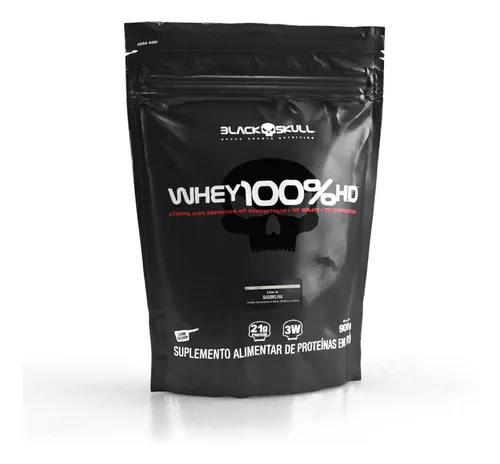 Whey 100% Hd Refil Black Skull - 900g (wpc, Wpi E Wph) Sabor Cook...