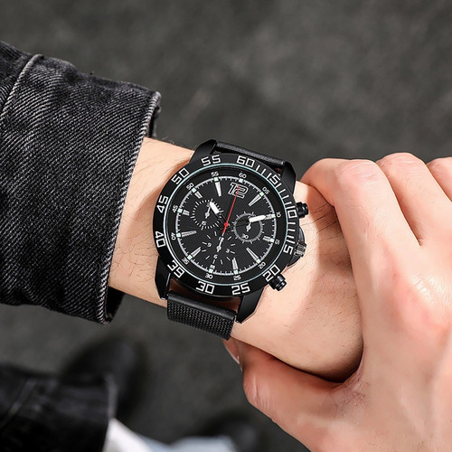 Imagen 3 de 6 de Reloj Hombre Elegante Correa Análogo Digital Luminoso
