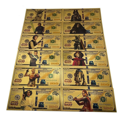 Billetes De Coleccion Star Wars Linea Completa 12 Unidades 