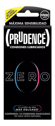 Condones Prudence Zero 10 Pz Doble Lubricacion Extra Delgado