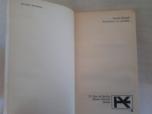 Imagen 6 de 6 de Encuentros Con Animales Gerald Durrell Ed Alianza