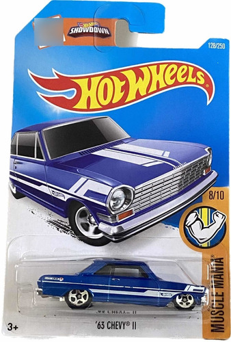 Hot Wheels 63 Chevy Ii Azul Muscle Manía 8/10 | 2016