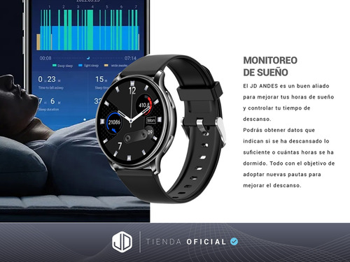 Smartwatch Reloj Inteligente Jd Andes Negro 1.32 Spo2 Cta-*