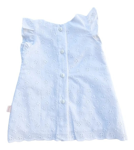 Vestido Bebe Broderie Blanco Recto Abotonado Espalda