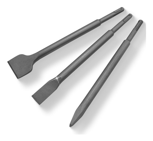 Imagen 1 de 5 de Juego Set Kit Cincel 3 Unid Punta Plano Ancho 250mm Sds Plus
