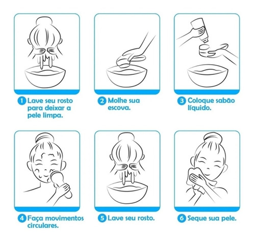 Imagem 6 de 6 de Escova De Limpeza De Pele Facial 2 Em 1 Silicone E Serdas