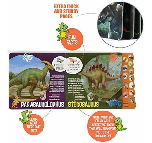 Juego 12 Figuras De Dinosaurios Animales Con Libro Ilustrado