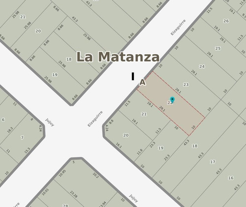 Imagen 2 de 3 de Excelente Lote Céntrico 10 X 29.10 San Justo