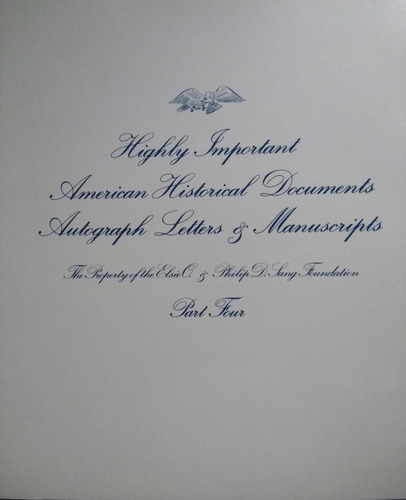 Catálogo De Subasta De Documentos Manuscritos Americanos
