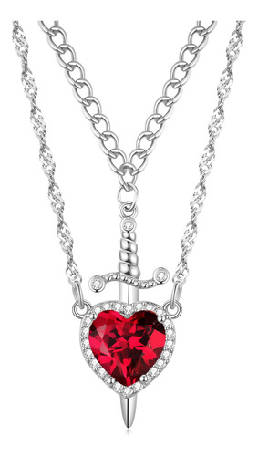 Collares De Amistad Espada Y Corazón Para Mujer San Valentín