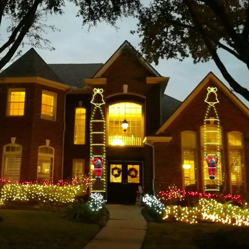 Luces Led De Decoración Navideña Para Escalera Con Papá Noel
