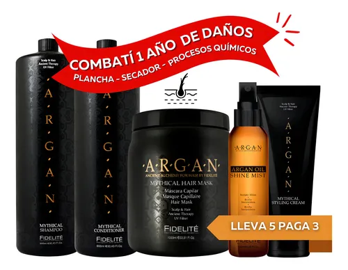 comprar Combo Argan Shampoo Acond Brillo Mascara Crema S\u002Fe Fidelite