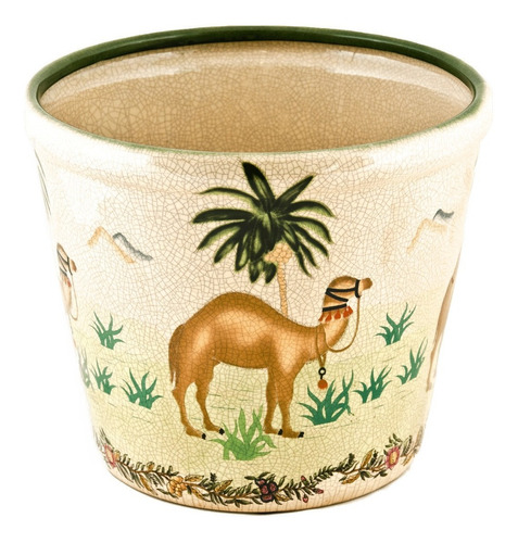 Cachepot(vaso) De Cerâmica Craquelê Com Acabamento Brilhante
