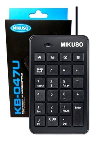 Mini Teclado Numérico 23 Teclas Pc Notebook Com Cabo Usb Cor de teclado Preto