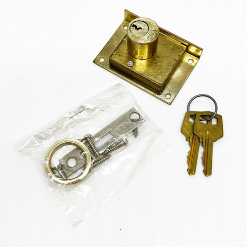 Cerradura Lock Modelo 27 Dos Llaves Latón Puerta Cajón