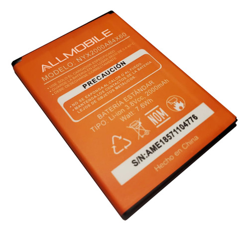 Pila Remplazo Ion Litio Para Nyx Nyx2000a84x60 Rex E/g