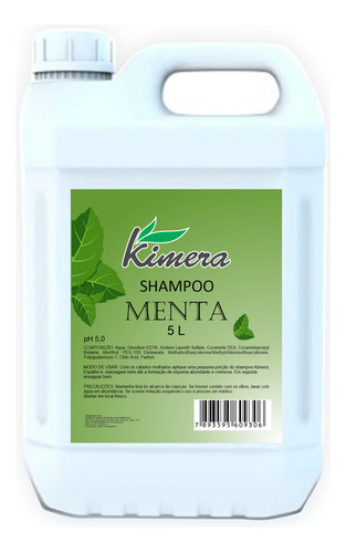 Shampoo Galão Menta Profissional 5 Litros Kimera