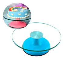 Comprar Base Giratoria Tortas Plato Azul Giratorio Base Vidrio 30cm Porta Cupcakes Base Para Torta Plato Giratorio Pasteleriacl Alzadores Torta Exhibición Bases Para Tortas
