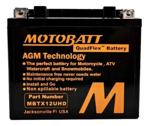 Bateria Motobatt Bmw F 800 Gs Adventure Mbtx12u Ytx12l-bs 