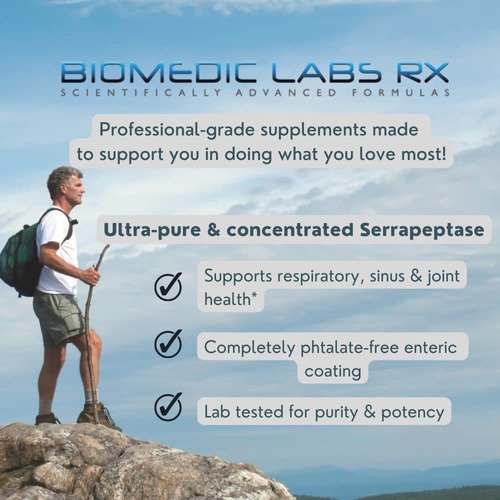 Imagen 4 de 4 de Serra-rx 80.000 Su Serrapeptase 180 Cápsulas Vegetales