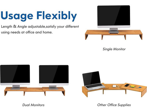 Fitueyes Dual Monitor Stand  3 Shelf Computer Monitor Riser,