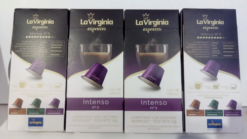 La Morenita + La virginia Combo Cafe Capsulas Nespresso (80 gr). Pack x 60  (1 de cada sabor).
