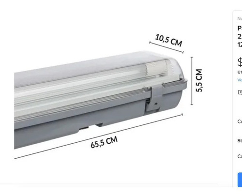 Imagen 4 de 5 de Pack 8 Equipo Estanco Hermético Led 2x18w