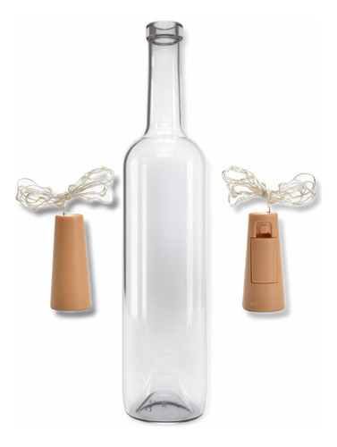 3pzs Kit Decorativo Centro De Mesa Fiesta Botella Luz Led