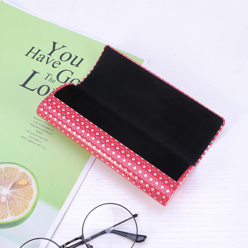 Funda Para Gafas Con Diseño De Rombos Rojos Y Azules, 2 Unid
