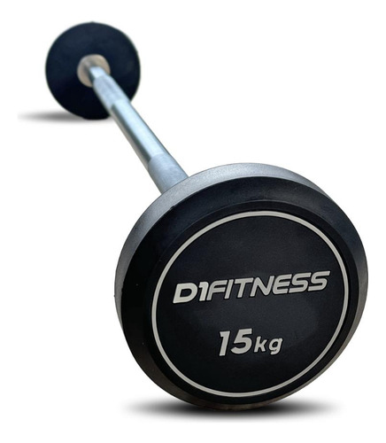 Barra Montada Reta Emborrachada - Elite 15kg Musculação