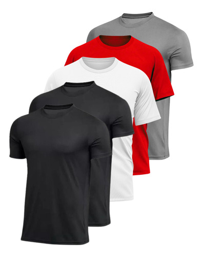 Kit 5 Camisetas Básicas Masculina Lisa Dry Fit Varias Cores