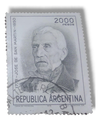 Estampilla Argentina Don Jose De San Martin 1978