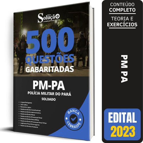 Caderno De Questões Pm Pa 2023- Soldado - Gabaritadas