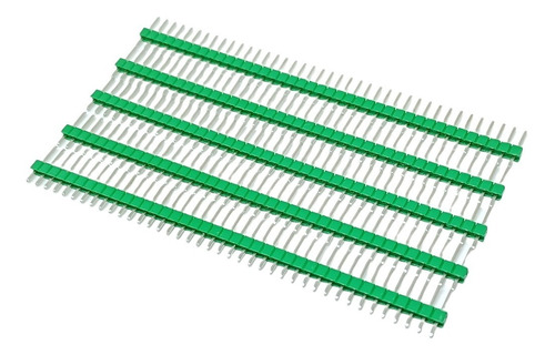 10 Pzas Tira Header Macho 1x40 Paso 2.54 Mm 40 Pin Verde