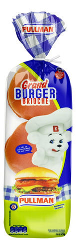 Pão para Hambúrguer Brioche Pullman Grand Burger Pacote 520g