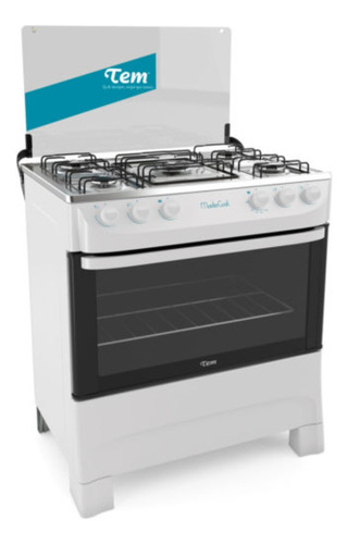 Cocina Tem Mastercook 5 Hornallas Blanca Puerta Con Visor