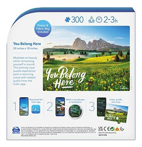 Spin Master Games 300-piece Calm Puzzle Para Relajación, Ali