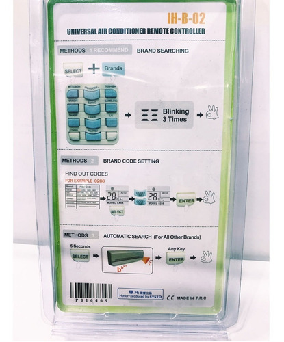 Imagen 3 de 3 de Control Universal Para Aire Acondicionado - Ih-b-02