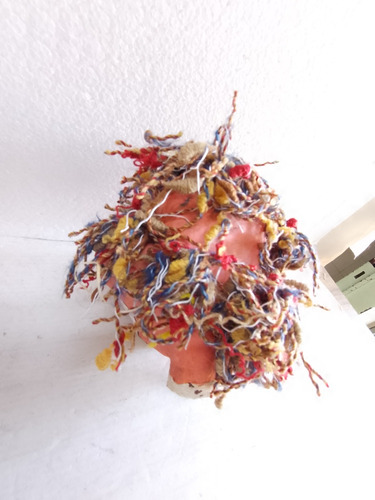 Cabeza De Títere Papel Maché Cara De Payaso Pintada A Mano (Usado)
