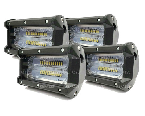 Barra Led Faro 4x4 Lupa Tipo Laser 13cm 24 Led 4 Pza