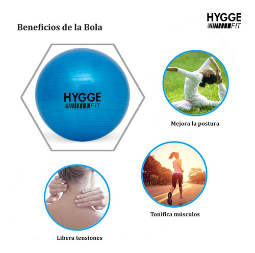 Imagen 4 de 10 de Pelota Esferodinamia 45cm Fitness Pilates Yoga Gym Funcional