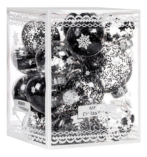 Juego De Bolas Para Adornos Navideños De Plástico Transparen