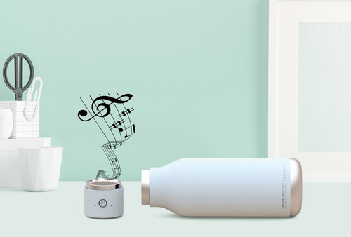 Termo Botella Bocina Wireless Asobu Blanco Doble Pared 17 Oz